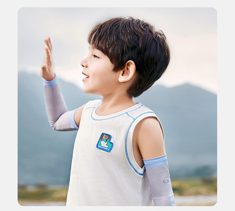 Lemonkid Kids UV Protection Arm Sleeves Thin Summer Ice Sleeves for Boys and Girls - Floating Green Purple 18