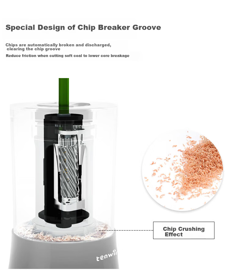 TEN-WIN Automatic Electric Pencil Sharpener for Sketching, Art Students' Carbon Pen Sharpener, Study Stationery Pencil Sharpener MS5301-6 10
