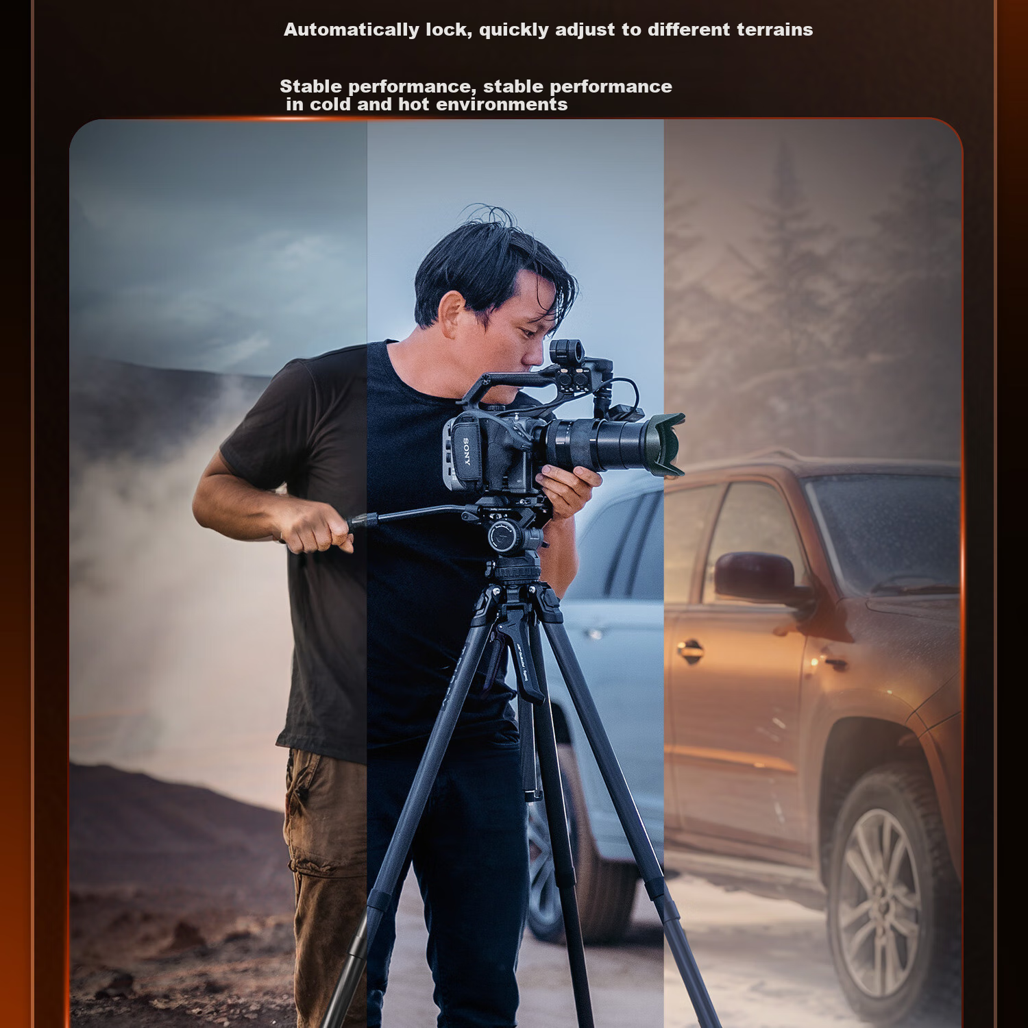 SmallRig X POTATO Jet Tribex Carbon Fiber Tripod, One-Touch Full-Open Professional Photography Tripod, Camera Shooting Hydraulic Arm Head, Camera Support Stand 5