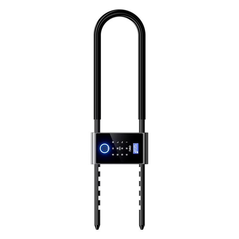 Deli Glass Door Lock Attendance Access Control Machine U-Shaped Lock Smart Lock Fingerprint Lock Password Lock Office Access Control Lock with Mobile Bluetooth Mini Program Management AL105