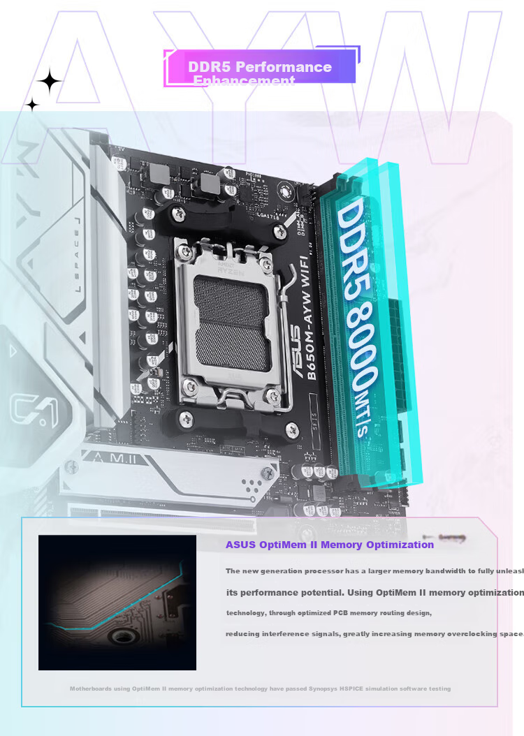 AMD Ryzen R5 7500F Paired with ASUS B650M-AYW WIFI Motherboard Set, CPU And Motherboard Combo Package 2