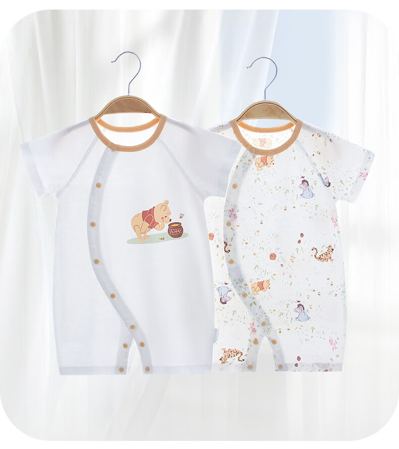 Disney Baby Summer Thin Cotton Newborn Romper Bodysuit 100 Days Full Moon Pajamas 7