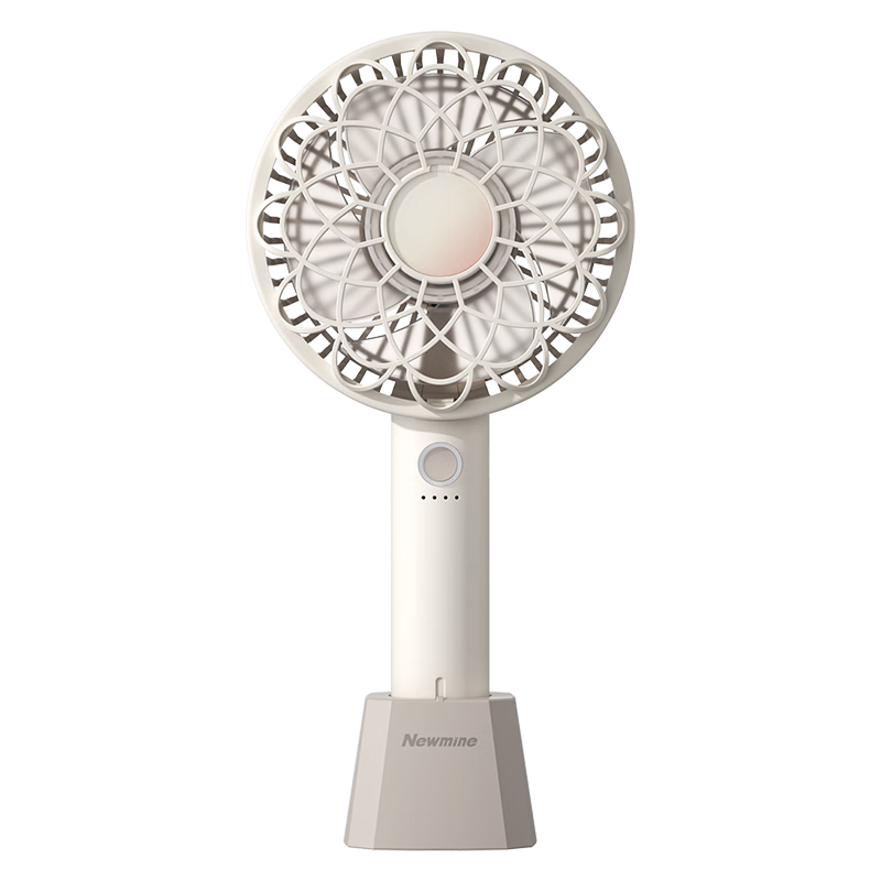 Newmine Handheld Mini Fan Portable Desktop Outdoor Student Dormitory Office Rechargeable Small Electric Fan High Wind Power White