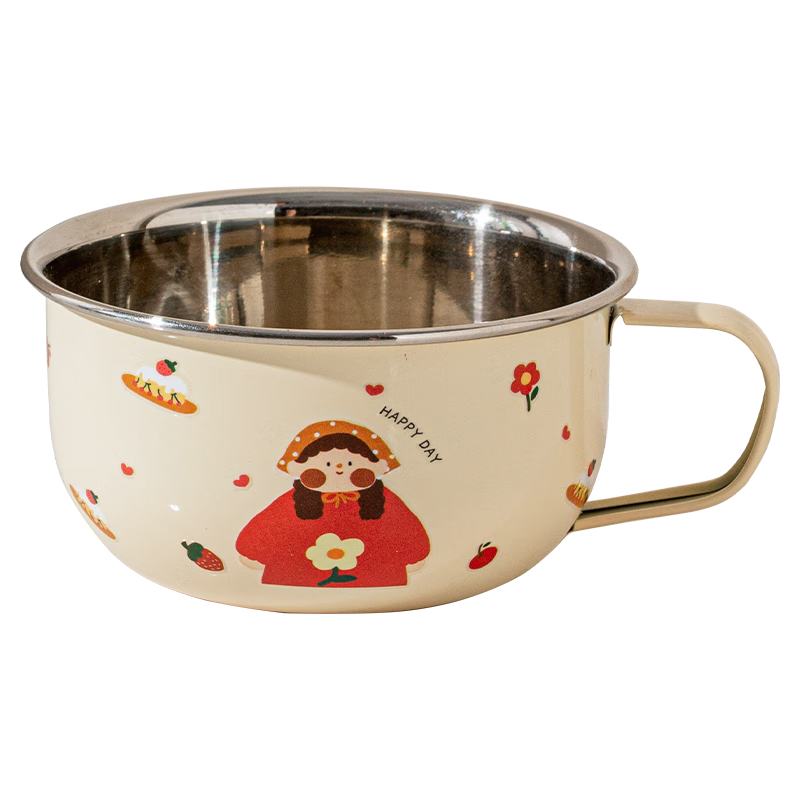 TREEJACK 316L Stainless Steel Milk Cup Cartoon Design for Children, Babies, Students, Kindergarten, Home Use, Open-Top Tea And Beverage Mug