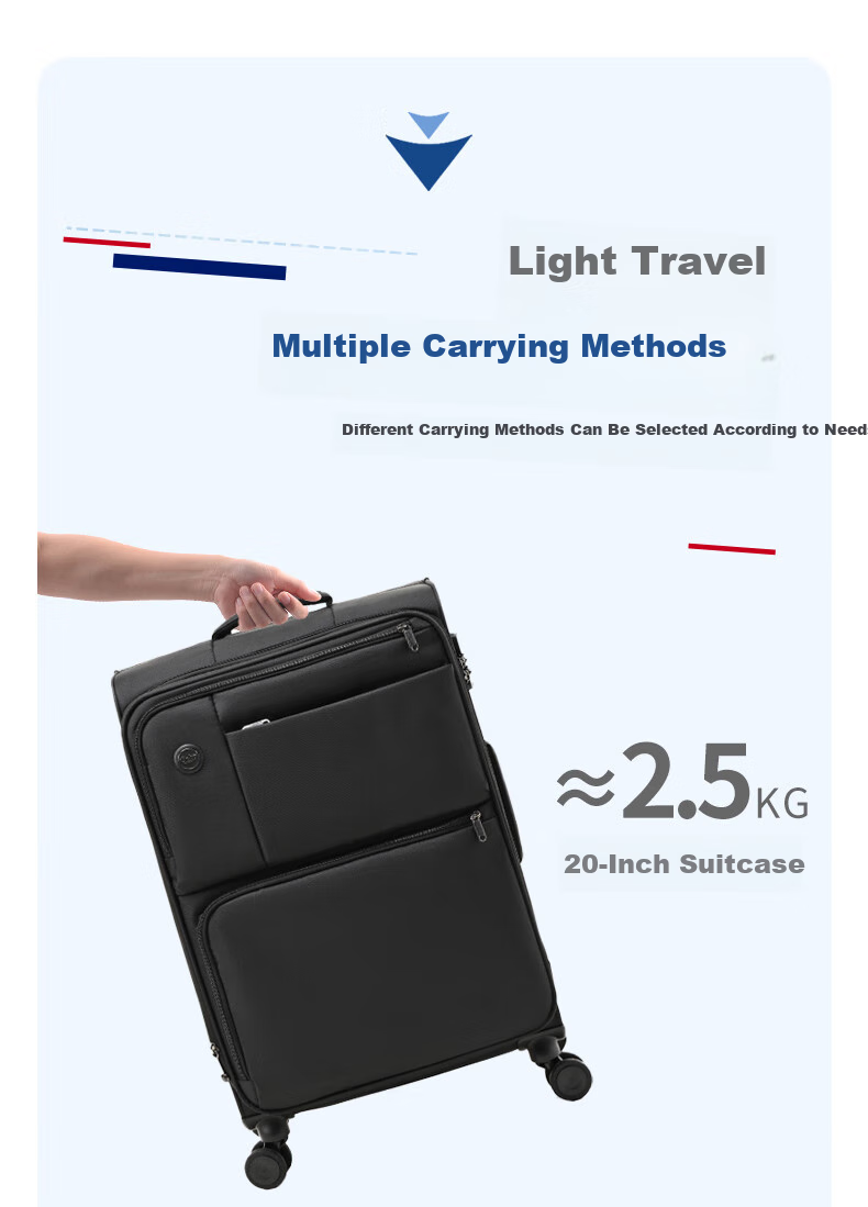 Goby Luggage, Ultra-Light Soft Oxford Fabric Suitcase, Multi-Pocket Case, 3001C Starry Black, 28-Inch Check-In Suitcase 12