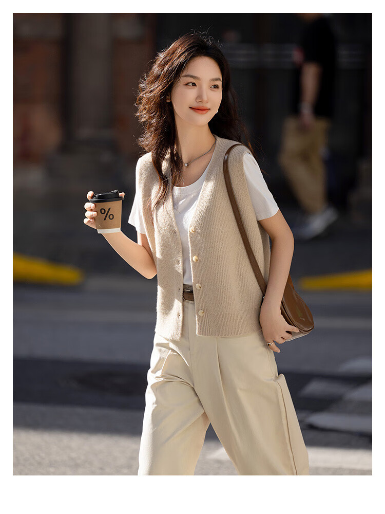 Dme [Daily Commute Knitted Vest] Spring V-Neck Basic Versatile Sleeveless Knit Top for Wome 9