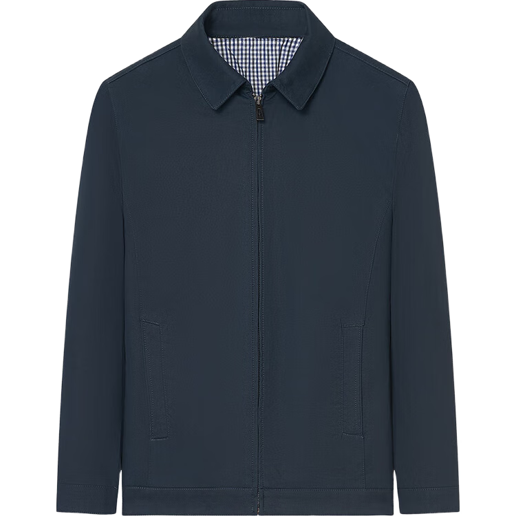 ROMON 100% Cotton Men's Jacket Casual Workwear Spring Autumn Lapel Coat for Middle-aged and Young Men Dad Style Shirt Jacket