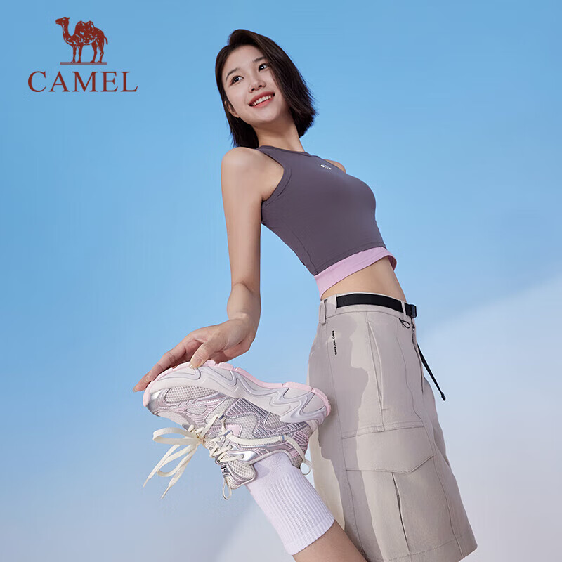 CAMEL [Galaxy] Women's New Trendy Sneakers, Breathable Mesh Upper, Thick-Soled Heightening Casual Versatile Dad Shoes
