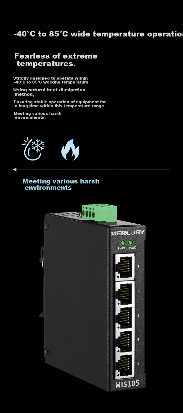 MERCURY Industrial-Grade Switch with 8 Gigabit Ports, Steel Shell, Supports DIN Rail, Enterprise/Monitoring Network Splitter, Hub, And Switch MISG108 3