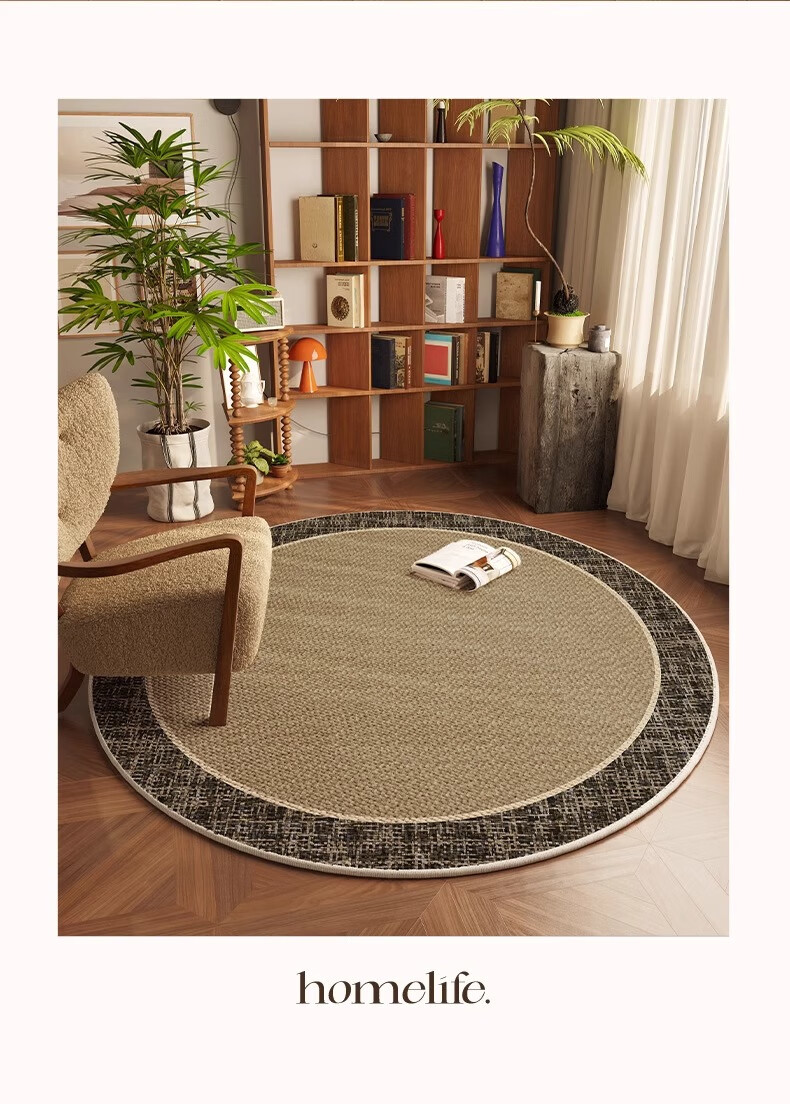 Yinshang High-End Living Room Coffee Table Carpet, Study Chair Round Floor Mat, Rocking Chair, Single Sofa, Computer Chair Pad 9