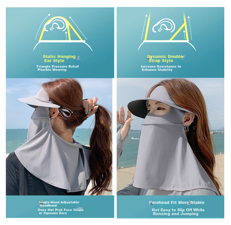 FitonTon Sun Protection Face Mask for Women, Neck Guard, Face Covering, Summer Outdoor Cycling UV-Resistant Full-Face Sunshade Mask for Wome 5