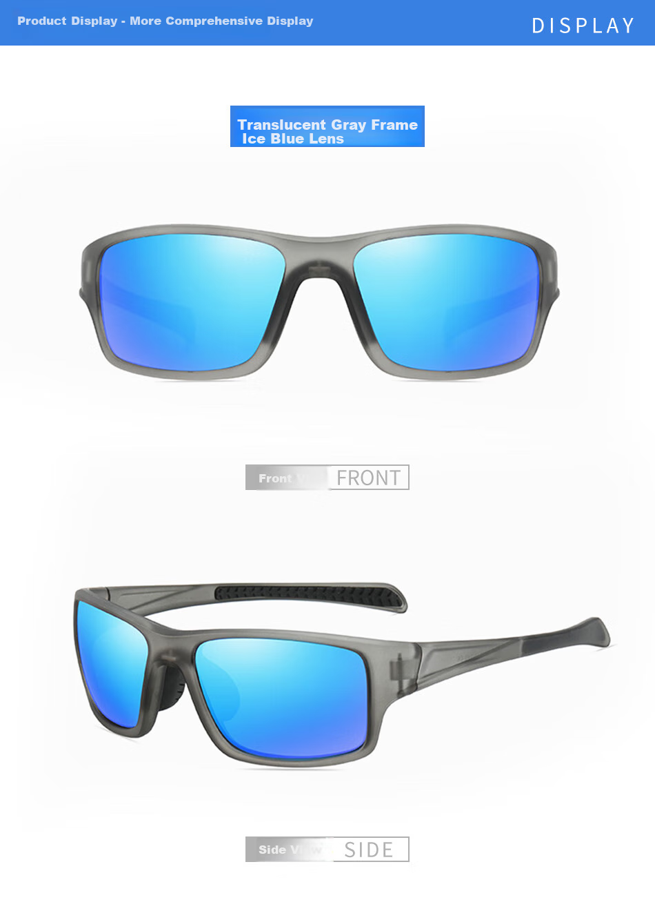DRATRA Polarized Sunglasses for Men And Women, High-Definition Cycling Glasses, Outdoor Fishing Sunglasses, Anti-Glare Classic Square Frame Fashionable 9