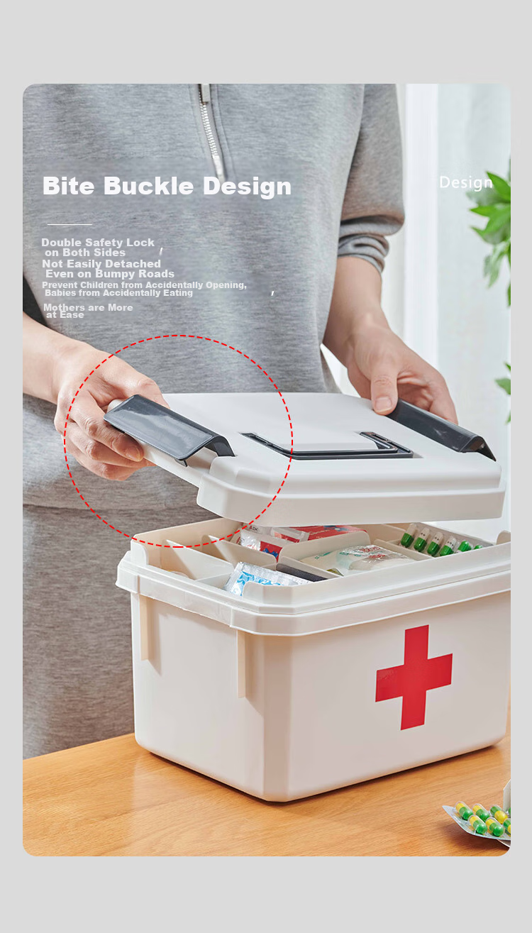 Youjialiangpin Plastic Household Medicine Box, Family Medicine Storage Container, Large Size 5