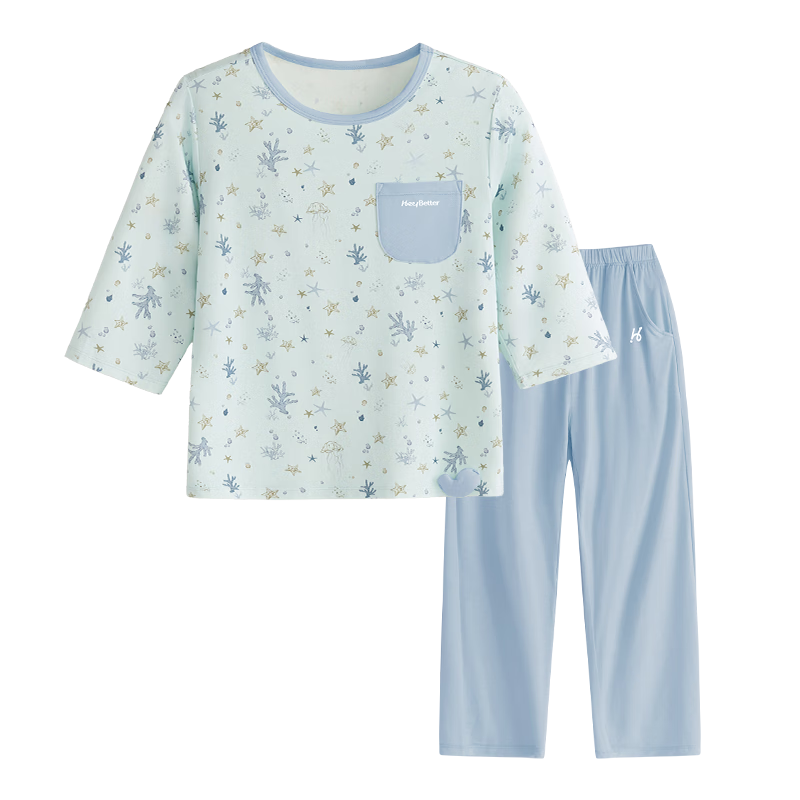 HeyBetter Children's Quick-Dry Home Wear with 5A Antibacterial Soft Breathable Set - Ocean Star (Blue) 170