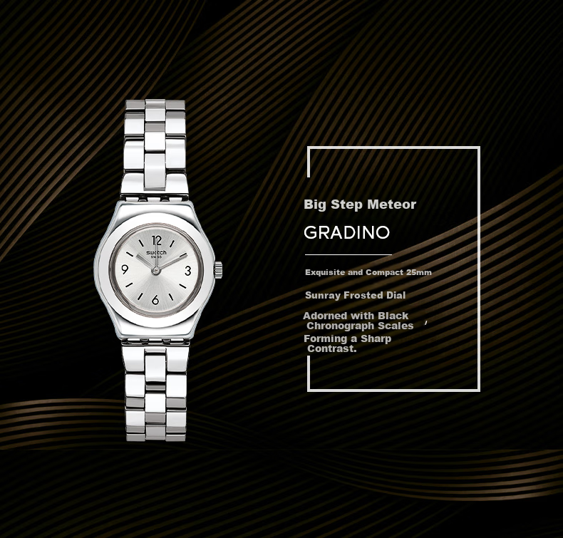 Swatch Swiss Watch, Metal Jewelry Clasp, Compact Women's Quartz Wristwatch, Graduation Gift, Elegant And Sophisticated 5