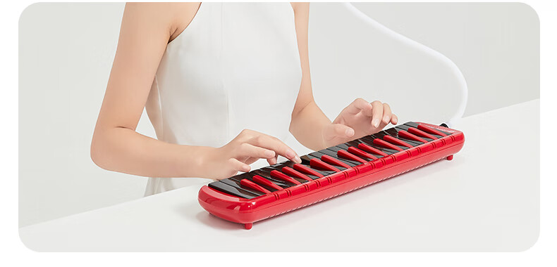 KONGSHENG 37-Key Melodica Student Classroom Teaching Junior High School Special Adult Performance Wind Instrument F-37W White 1