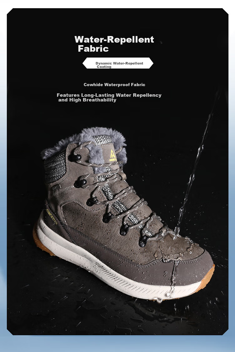 HUMTTO Winter Cold-Resistant Warm Snow Boots New Style Comfortable Outdoor Warm Cotton Shoes for Men And Women, Khaki Men's Size 40 3