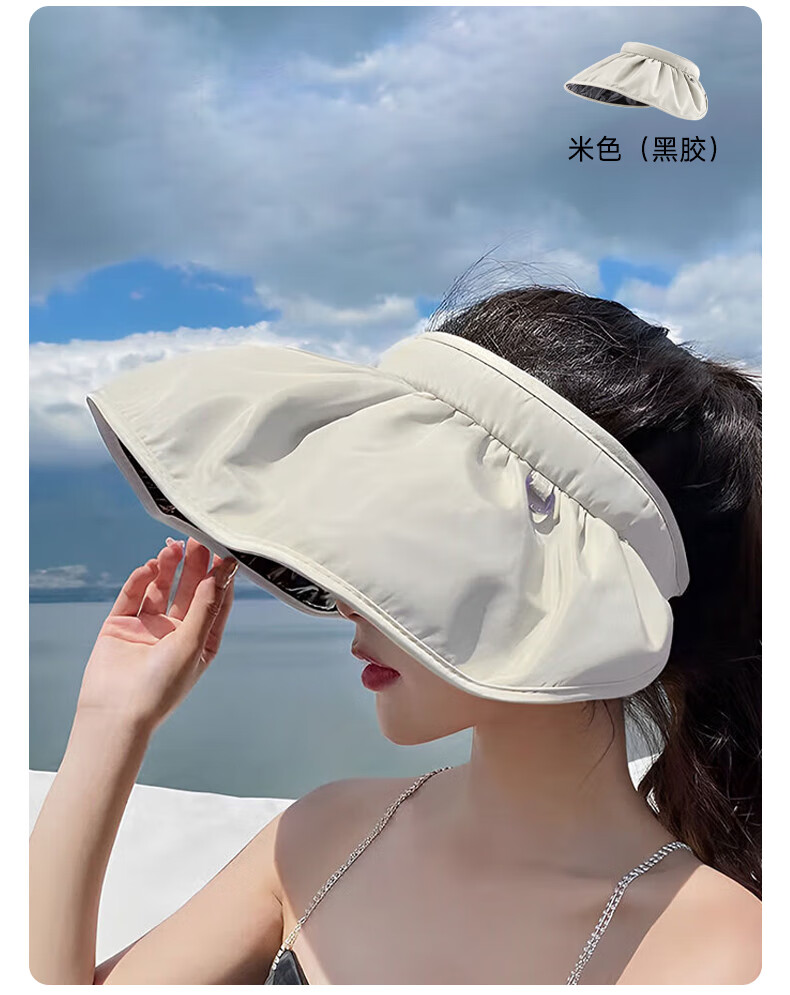 GLO-STORY Women's Shell Sunshade Hat UV Protection Face Covering Beach Cycling Open-Top Sun Hat MMZ914078 2