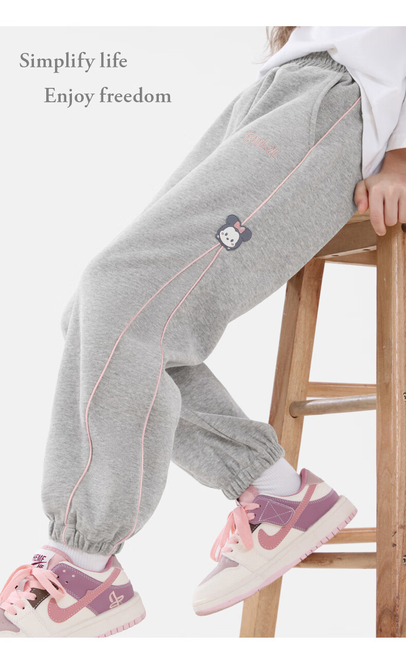 Disney Children's Pants Spring And Autumn Girls' Sweatpants Kids' Casual Trousers Children's Clothing 91127 Navy Blue 160 6