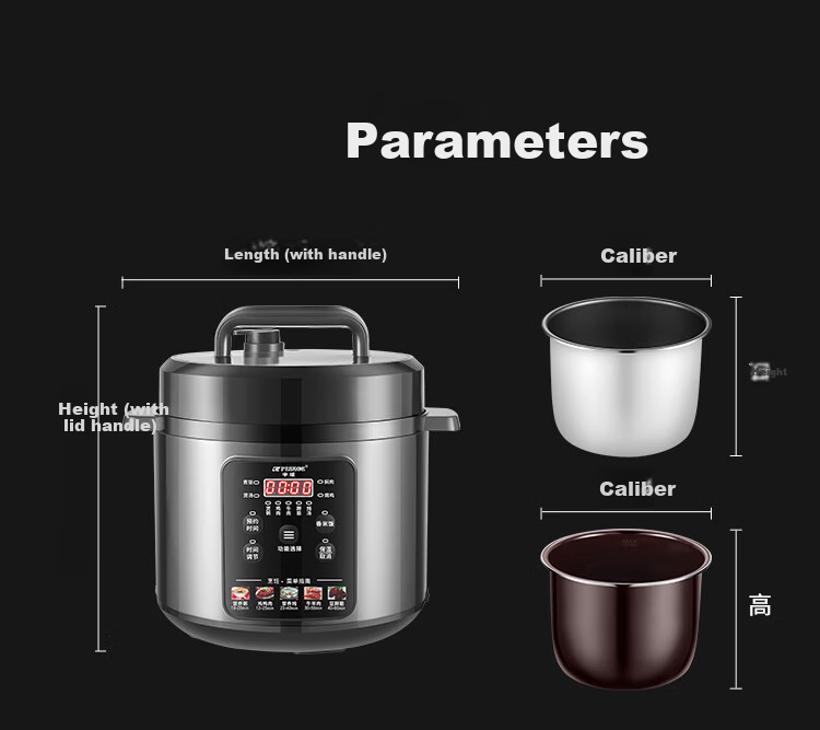 PESKOE Electric Pressure Cooker, High-Pressure Cooker, 6L Dual Inner Pot for Home Use, Multi-Functional Rice Cooker, LJ60C-02YD 16