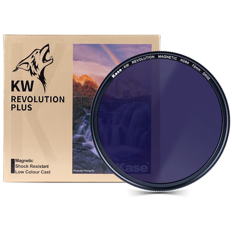 Kase ND Filter, 72mm, Kase Wolf II Magnetic ND64 Neutral Density Filter, Medium Gray Density Round Landscape Photography Filter, Six-Stop Slow Shutter Delay Long Exposure Filter