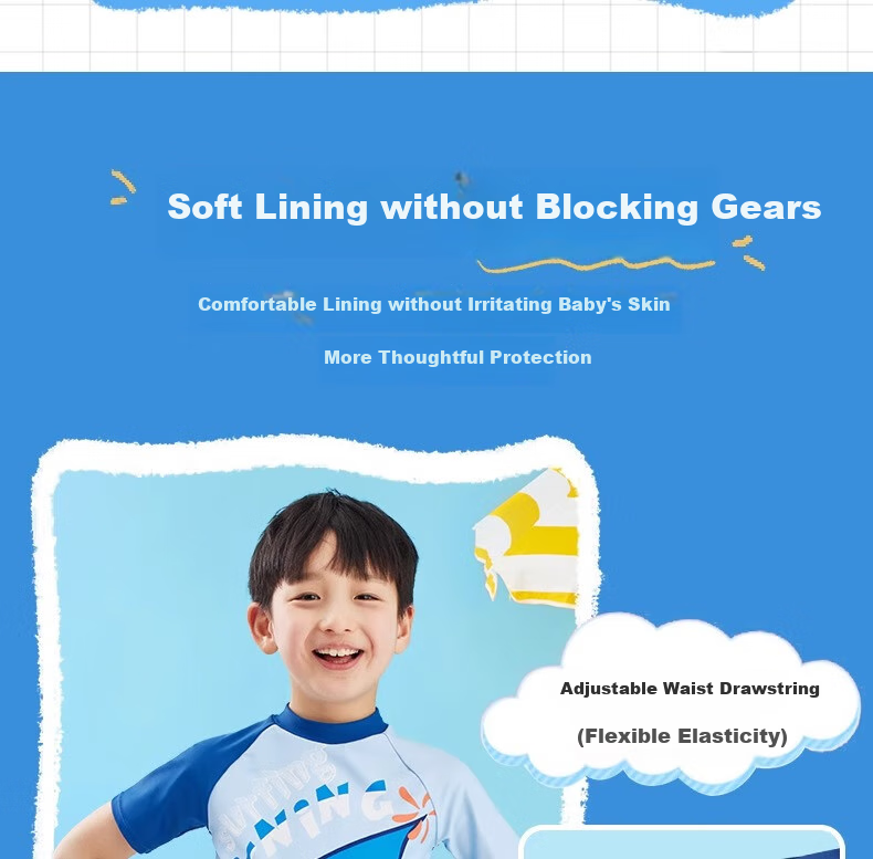 Li-Ning Children's Swimsuit, Girls' Two-Piece Sports Swimwear, Cartoon Design, Skin-Friendly, Quick-Drying Swimwear 8