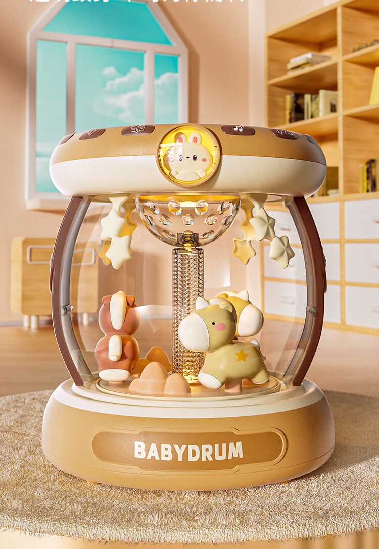AoZhiJia Baby Toy, 0-1 Year Old Hand Drum, Early Education Enlightenment Storytelling Machine, Musical Pat Drum, Newborn Birthday Gift 4