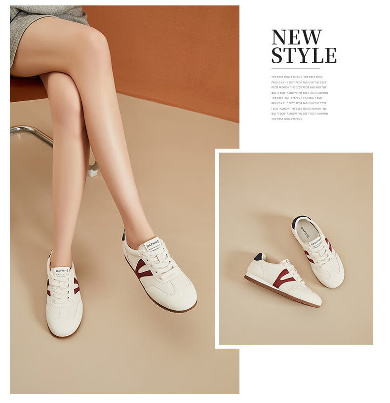 DAPHNE Flat Low-Heel Dexun Shoes for Women, Versatile Lightweight Lace-Up Low-Top Comfortable Sneakers Sports Casual Shoes, Red And Blue Color, Size 37 1