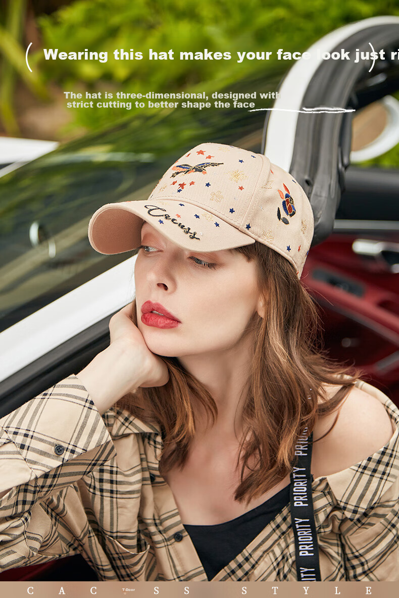 CACUSS Baseball Cap for Women, All-Season Visor Hat, Outdoor Sun Protection Hat, Korean Style Versatile Casual Cap, Khaki 4