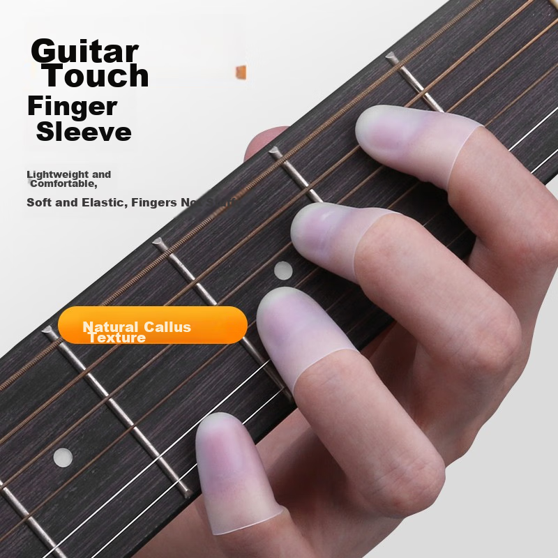 Maneryuepu Guitar Left Hand Finger Cover, Ukulele Guitar String Pressing Finger Protector, Protective Sleeve, Guitar Accessory, Medium Size