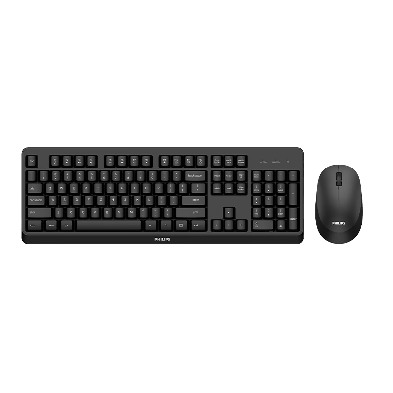 PHILIPS SPT6307 Wireless Keyboard And Mouse Combo Quiet Business Office Desktop Laptop Apple Mac Universal Enterprise Purchase (Black)