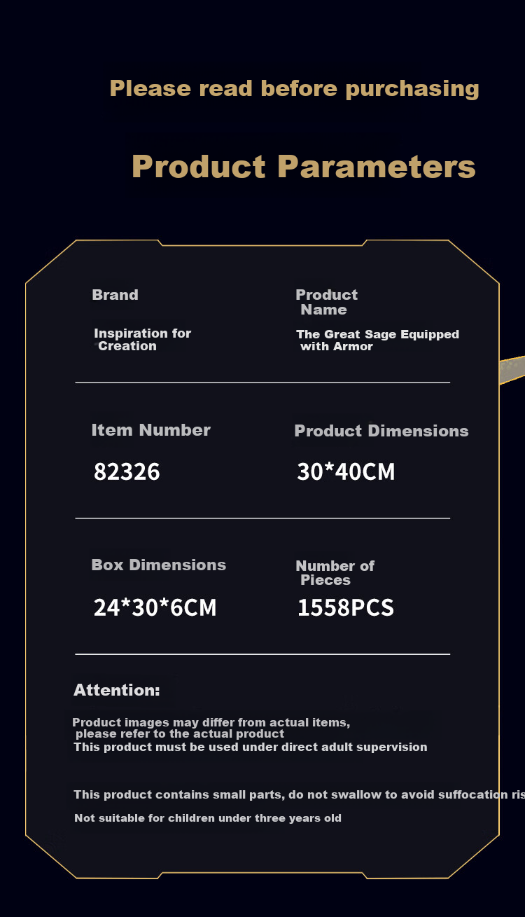 QZCX Black Myth: Wukong Building Blocks Toy, Sun Wukong LEGO Model, Large Assembly Educational Toy for Children And Boys, Birthday Gift 8