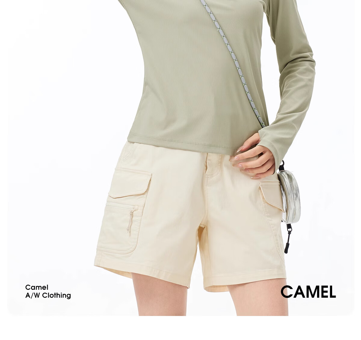 CAMEL 【UPF1000+】 Women's Outdoor Quick-Dry Polo Shirt, Spring Long Sleeve V-Neck, Cooling Breathable Sun Protection T-Shirt, Size M 2