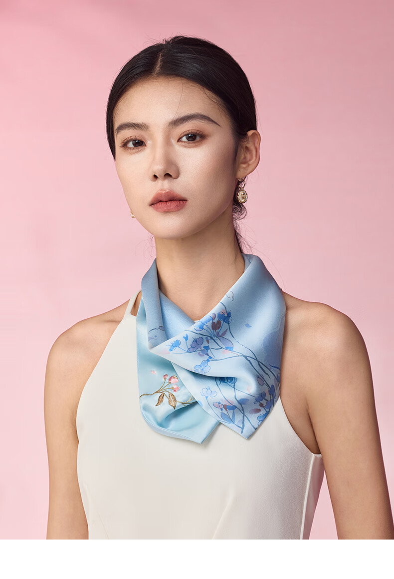 Embroiderer Silk Suzhou Embroidery Silk Scarf Gift Box Intangible Cultural Heritage Mulberry Silk Genuine Silk Women's High-End Small Square Scarf Gift for Girls 38 Goddess Festival Present 8