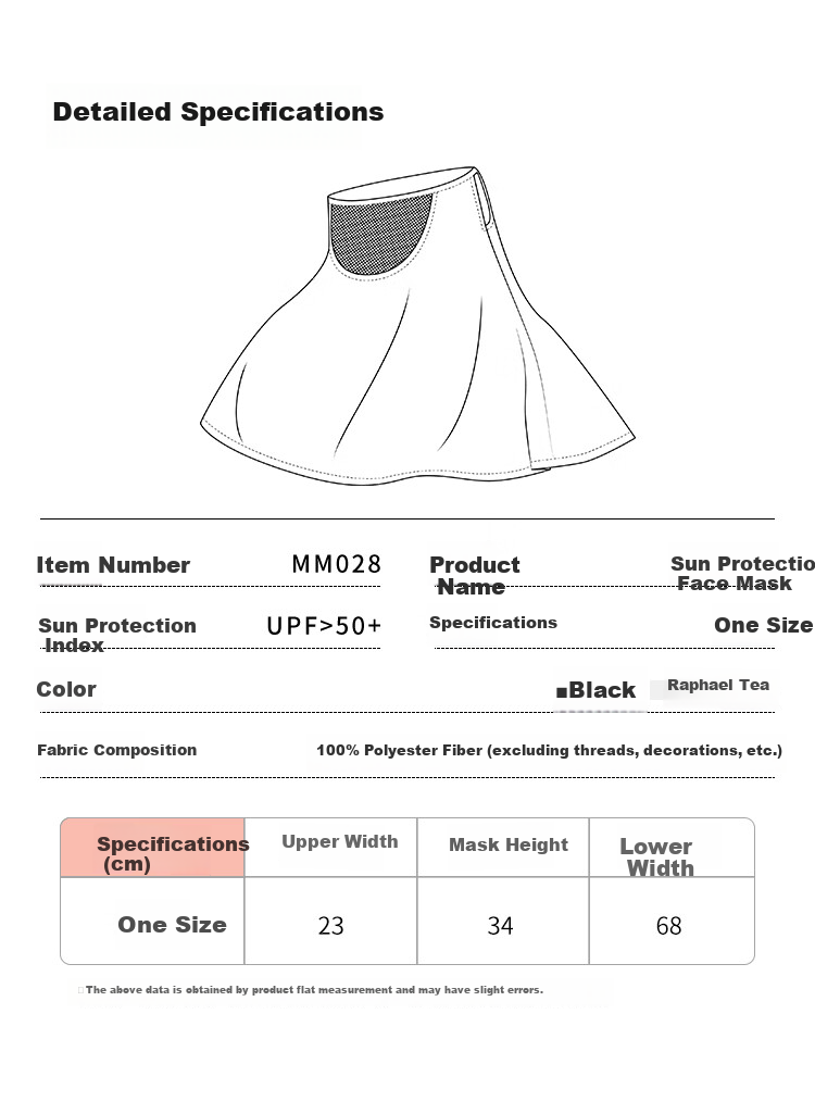 JIUMU Ice Silk Sun Protection Face Mask for Women, Summer UV Protection Sunshade Veil, Driving Neck Guard, Breathable Full Face Mask 10