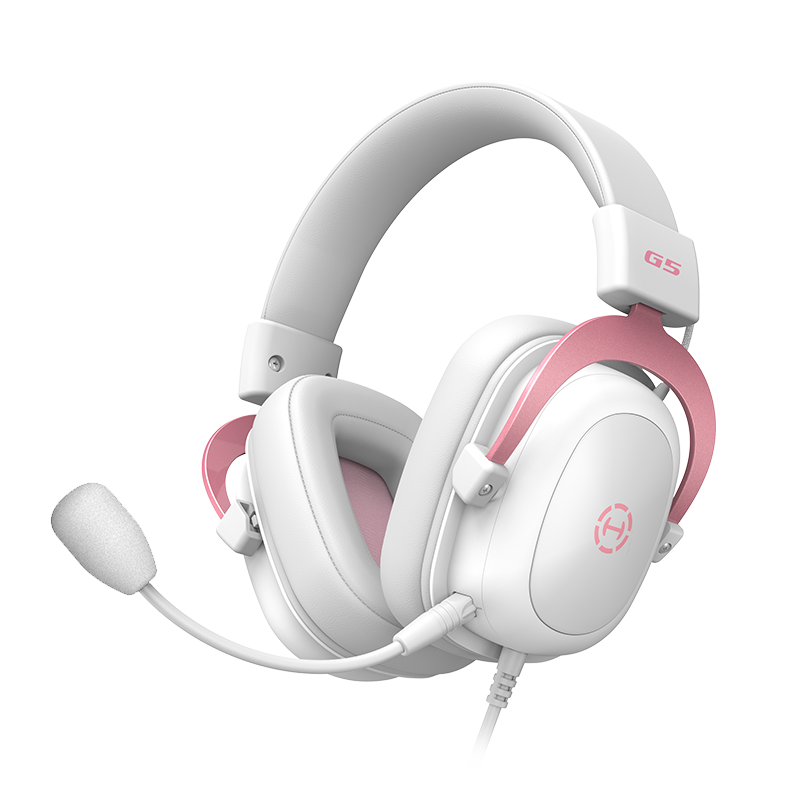 EDIFIER HECATE G5 Gift Box Wired Competition-Grade Over-Ear Gaming Headset USB 7.1 Channel Computer PUBG Noise-Cancelling Earphones Holiday Gift for Partners Misty Pink