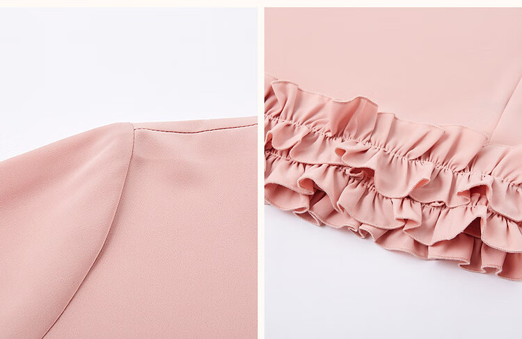 Dme [Tianren Gentle Styling] Summer Shiny 80D Linen Mushroom Edge A-Line Mid-Length Women's Dress 8
