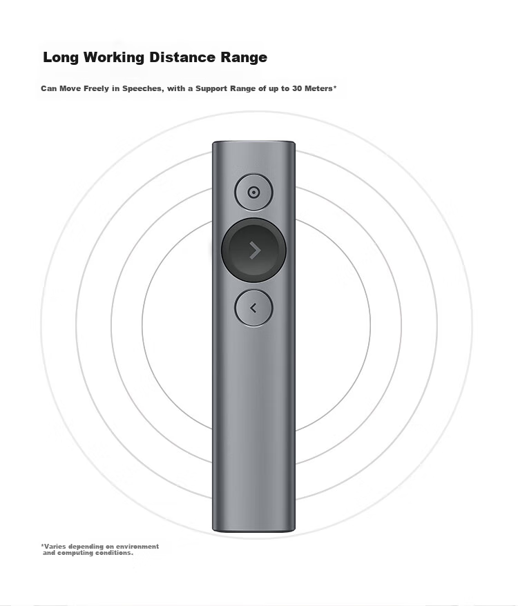 Logitech Spotlight Enterprise Wireless PPT Presenter Remote, Conference Teaching Presentation Remote, Projector Remote Control Presenter Pen, Wireless Receiver + Bluetooth, Gray 11