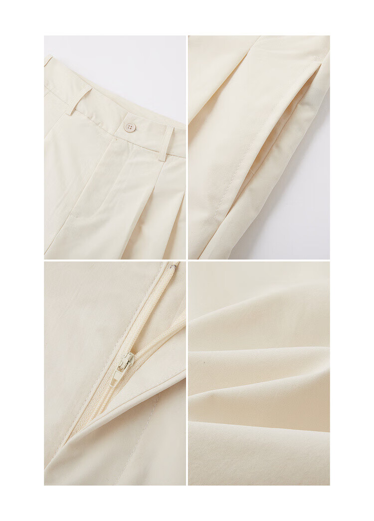 Dme [Zhinexing Kongjian] Spring Commute Simple Style Pleated Decorative Straight-Leg Pants Comfortable Concealing Good-Matching Women's Casual Pants 9