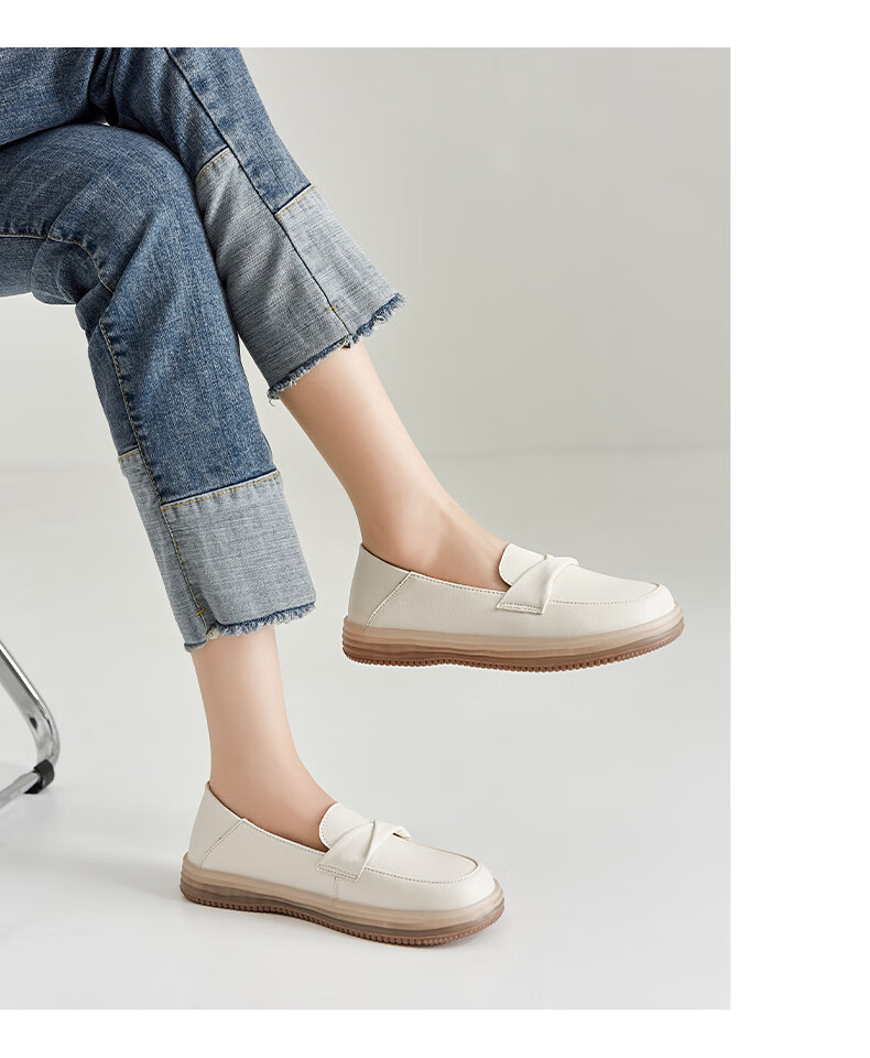 ZHR Women's Loafers, 2026 New Spring And Autumn Style, Comfortable Thick-Soled Work Shoes, Soft Sole, Non-Fatiguing Leather Shoes for Wome 15