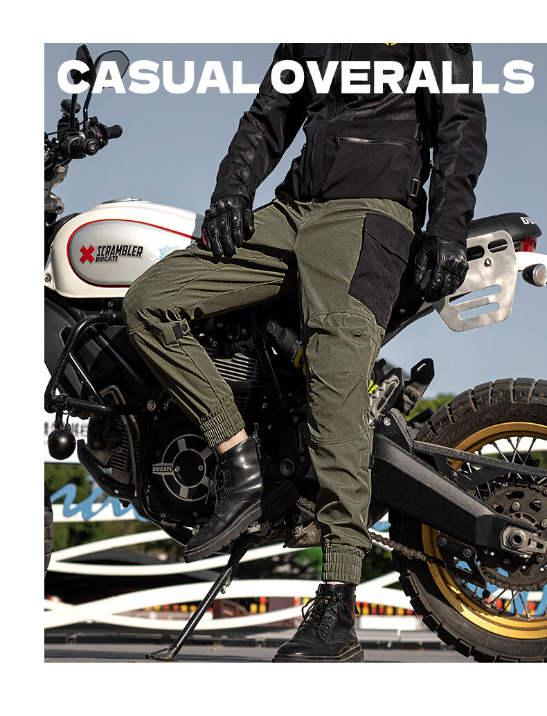 STAR FIELD KNIGHT Men's Motorcycle Commuter Riding Pants Summer Casual Slim Fit Cargo Pants Military Green XL 10