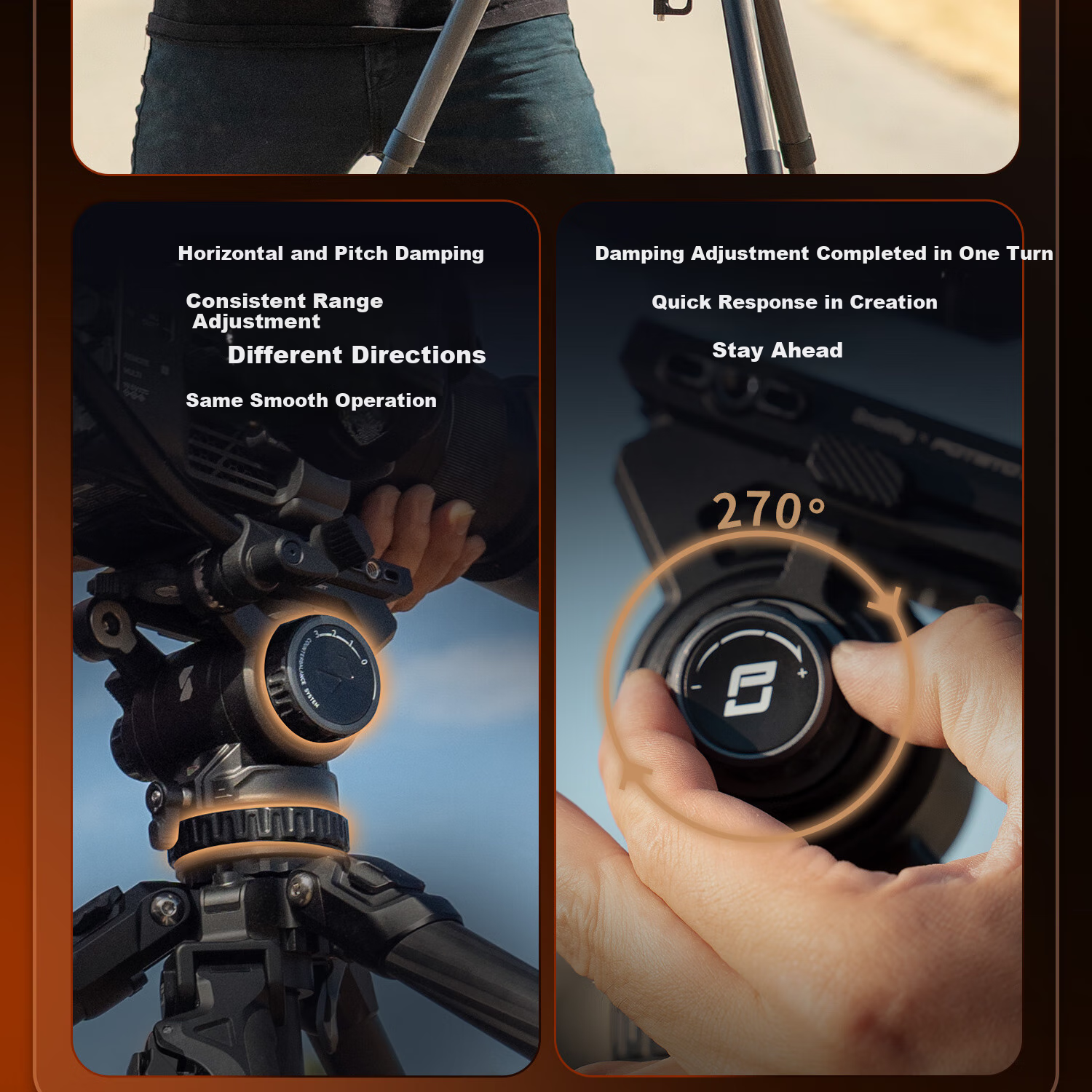 SmallRig X POTATO Jet Tribex Carbon Fiber Tripod, One-Touch Full-Open Professional Photography Tripod, Camera Shooting Hydraulic Arm Head, Camera Support Stand 12