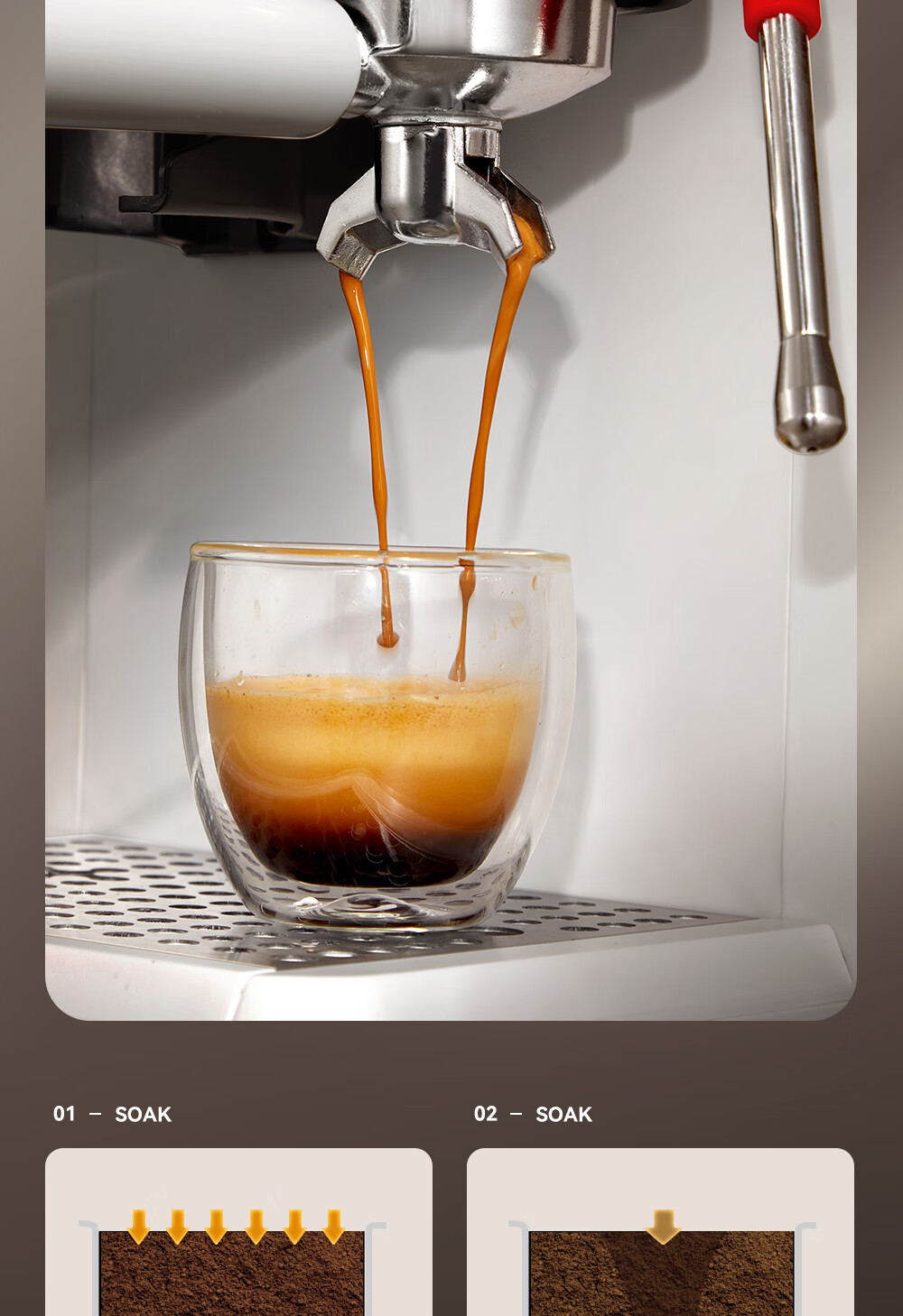AEOMJK Aimo Ke Cold And Hot Dual Extraction Grinding All-In Semi-Automatic Coffee Machine, Xiaomofang Second Generation CM5540, Pengpai Steam Milk Frother Coffee Machine 8