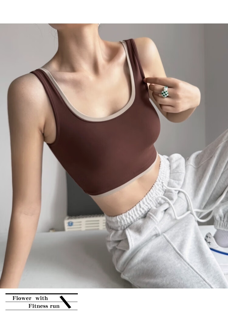 Ziyouxi Women's Summer Thin Vest with Built-in Chest Pad High-end Yoga Bra Running Fitness Training Top 10