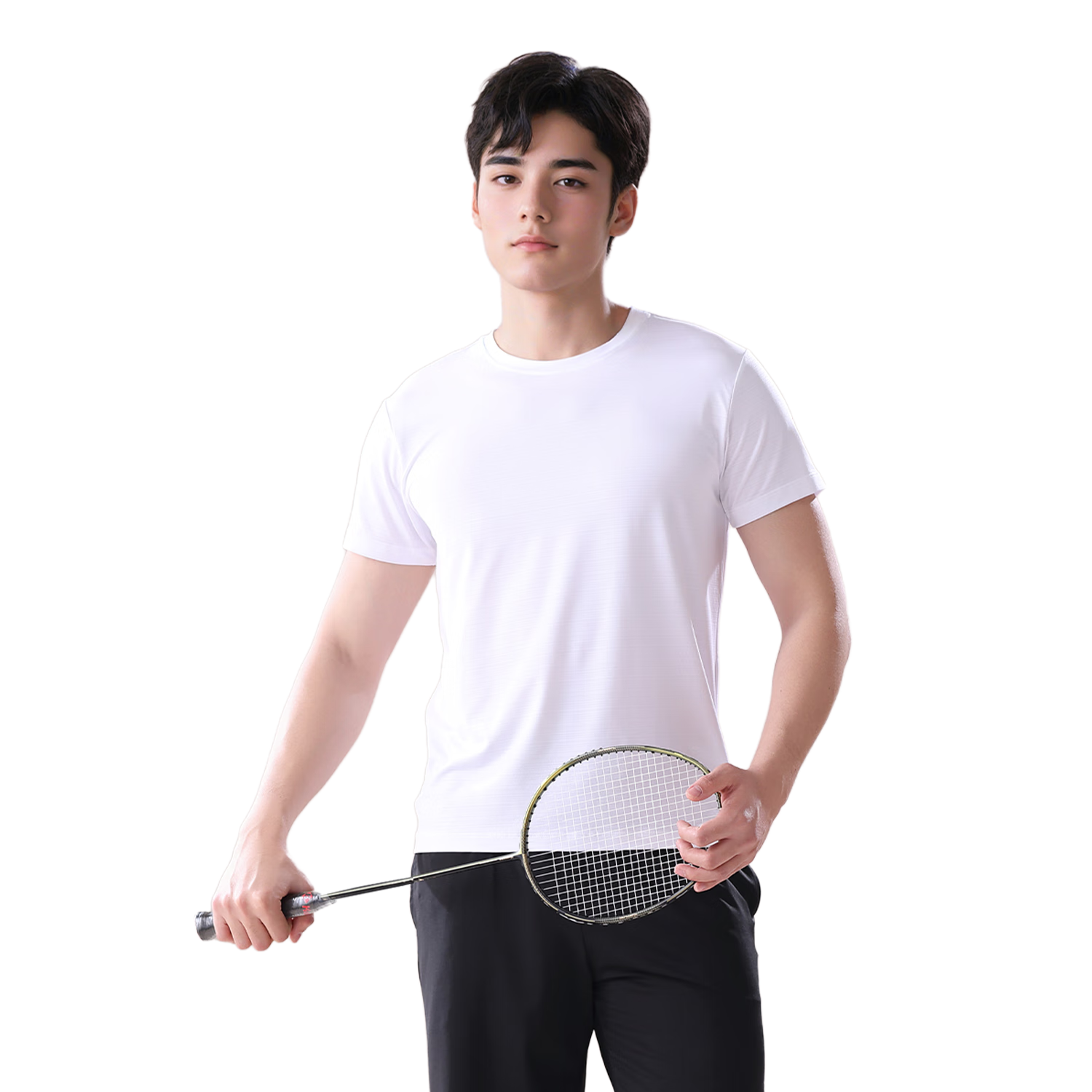 Fandimu Sports T-Shirt for Men And Women, Breathable Quick-Dry Training Fitness Running Wear, Couple Style Short-Sleeve Round Neck Top, White, Men's 3XL