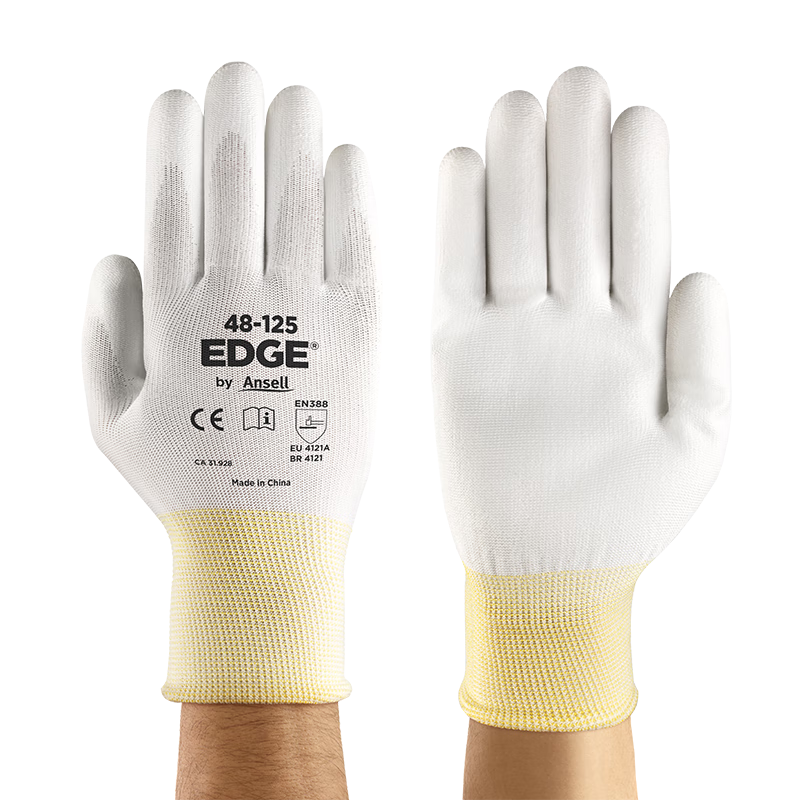 Ansell Protective Gloves Anti-Slip Wear-Resistant Mechanical Processing Handling PU Coated Tear-Resistant Work Gloves 48-125 (5 Pairs) Size 9/L