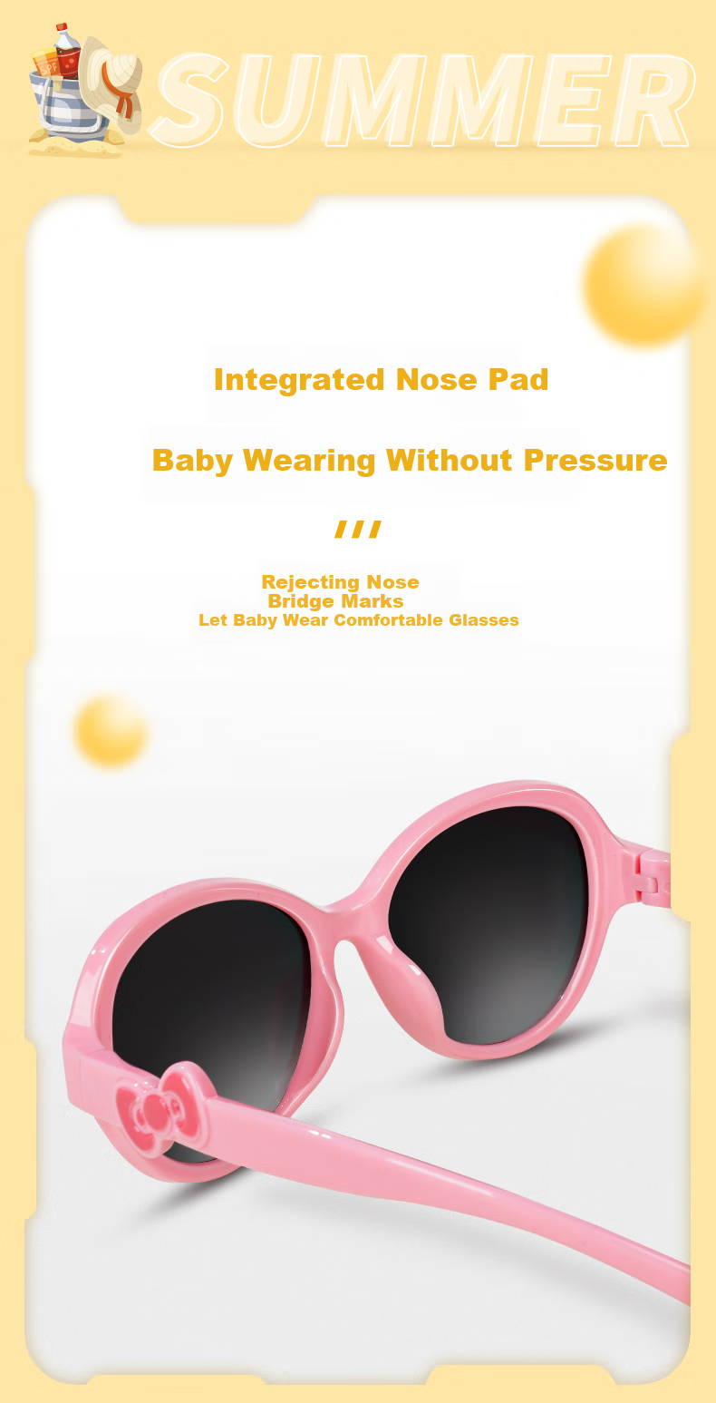 Angelamiao Children's Sunglasses, Girls' Sunglasses, Little Sheep Children's Glasses, Soft Rubber Eyeglass Frames, Baby Sunglasses for Back to School 10