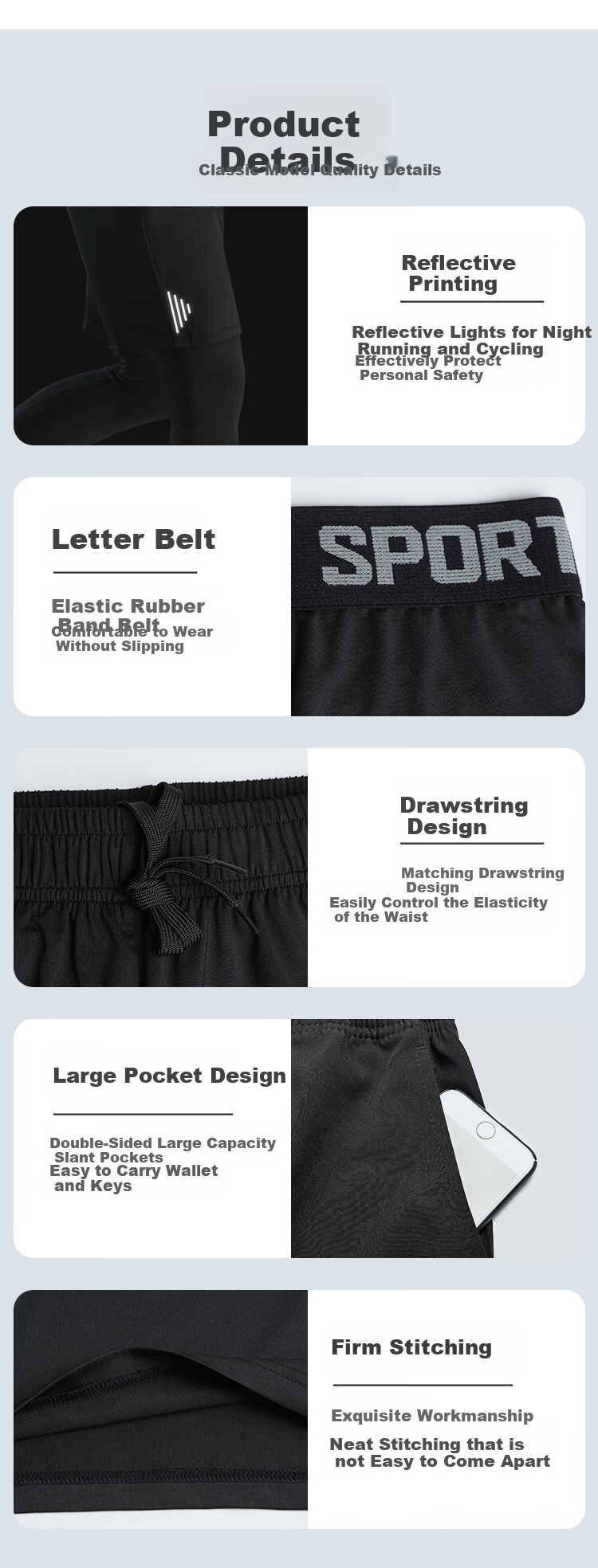 FANDIMU Men's Sports Pants, Breathable Quick-Dry Running Marathon Fitness Soccer Basketball Shorts Long Pants Summer Miracle Pants 7