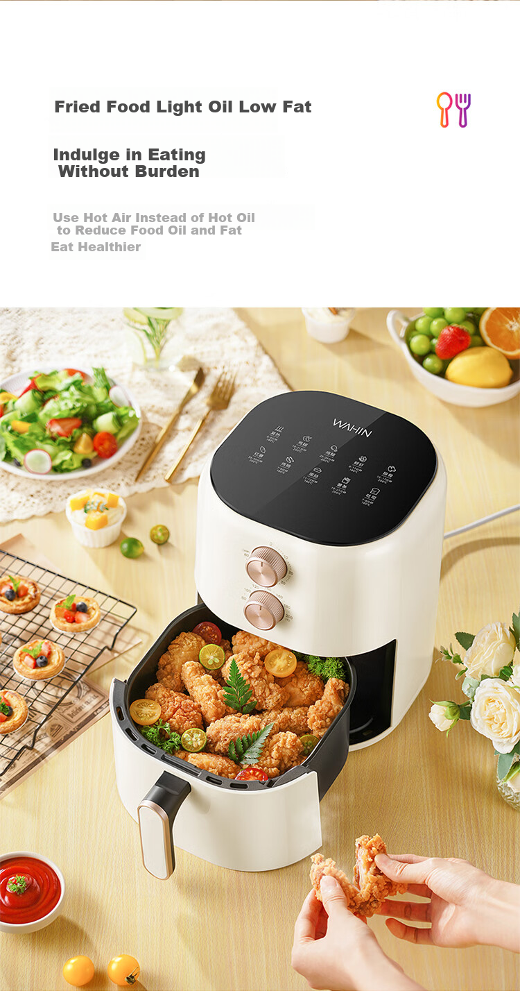 Hualing Midea Air Fryer with Dual Knobs, Large 5L Capacity for Home Use, No-Flip Steam Tender Roasting, Multifunctional Low-Fat Frying And Baking Oven WH-KZE5015 4