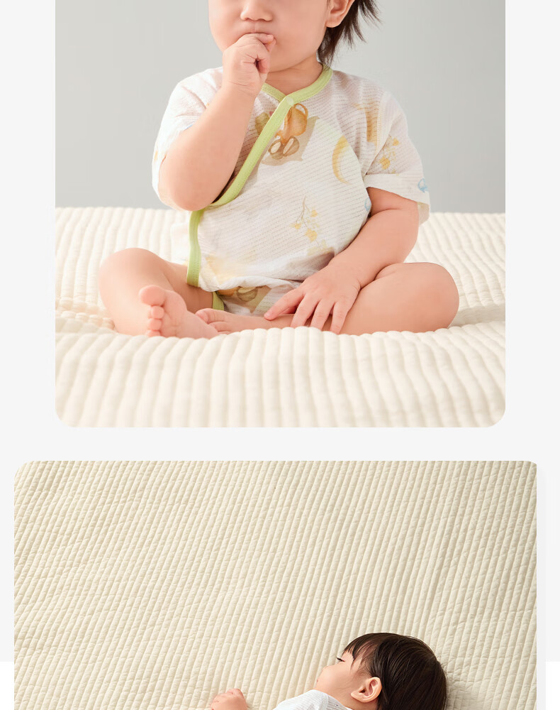 Shiyuejiejing Baby Romper, Summer Thin Style, Infant Onesie, Newborn Pure Cotton Mesh Short-Sleeve A-Class Bodysuit 24